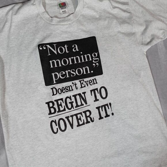 Vintage Not A Morning Person Humor T Shirt Mens XL Funny Gray Y2K - Picture 1 of 7